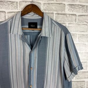 RAILS Amalfi Cool Blue Banner Lightweight Cotton Casual Button Shirt Mens LARGE